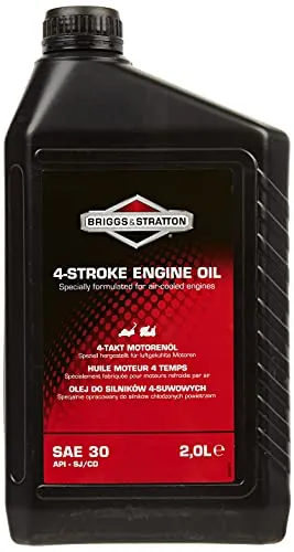 Briggs & Stratton 100008E SAE30 Öl, 2.0 Liter - Viertaktöl für effiziente Motorenpflege, sorgt für optimale Schmierung und Schutz bei hohen Temperaturen. Ideal für Rasenmäher und andere Gartengeräte.