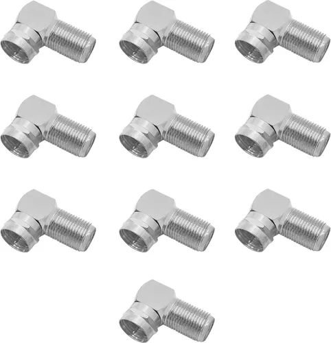 ARLI 10x Sat F-Winkelstecker – 90° Winkeladapter F-Kupplung auf F-Stecker für Koaxkabel SAT Receiver LNB