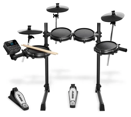 Alesis Turbo Mesh Kit - E Schlagzeug mit Mesh-Heads - E-Drums mit realistischen Mesh-Pads, über 100 Sounds und 30 Play-Along-Tracks für ein leises und vielseitiges Spielerlebnis.