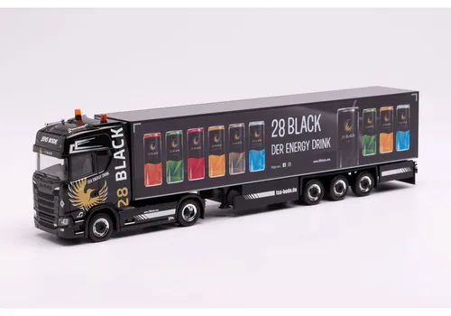 herpa 312509 Scania CS 20 HD Kühlkoffer-Sattelzug TSU Bode / 28 Black 1:87 NE...