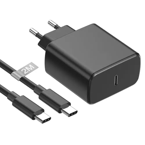 45W USB C Ladegerät mit 2M Typ C Ladekabel für Samsung Galaxy S25/S24/S23/S23+/S22/S22+/S21/S21+/S20/S20+, Ladekabel USB C mit Netzteil Handy für Samsung Schnellladegerät Fast Charger Stecker Adapter
