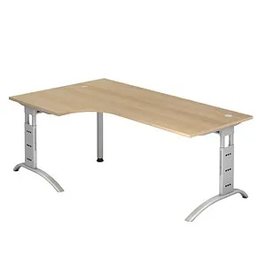 Höhenverstellbarer Schreibtisch 200x120cm Eiche von Hammerbacher