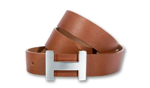 Koppelgürtel SILBERGIFT Damen, Größe 95, braun (cognac) - Eleganter Koppelgürtel aus strapazierfähigem Rindsleder mit dekorativer Schließe. Ideal für formelle Anlässe oder legere Looks, 3 cm breit und stufenlos verstellbar.