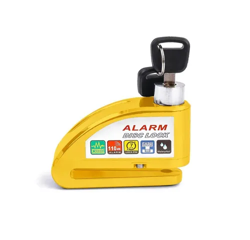 Tourtecs Bremsscheibenschloss Bremsscheibenschloss Alarm 110dB # Diebstahlschutz Motorrad gelb