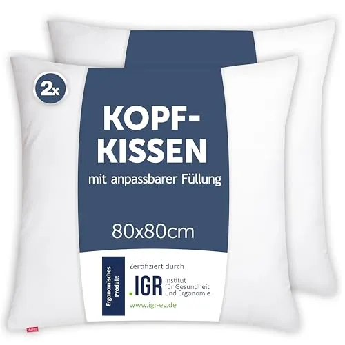 Blumtal Kopfkissen 80x80 cm 2er Set