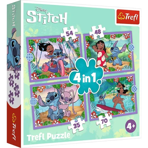 Puzzles 4in1 Crazy day Lilo and Stitch Trefl 5900511346336 von Trefl