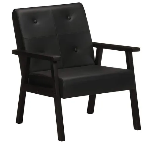 vidaXL Sessel Sessel Schwarz Echtleder (1-St) von vidaXL
