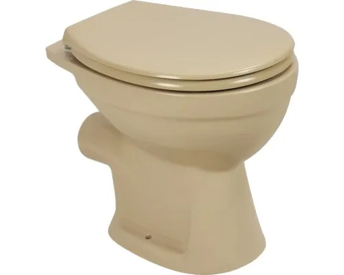 Stand-WC Tiefspüler beige matt ohne Spülrand - Hochwertiges WC aus Sanitärkeramik, spülrandlos für einfache Reinigung und modernes Design, ideal für stilvolle Badezimmer.