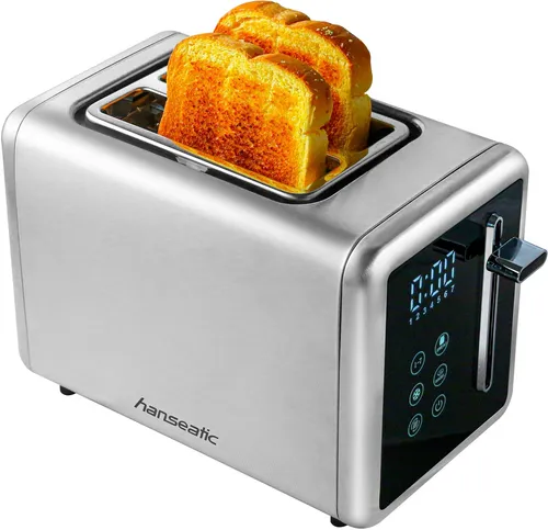 Hanseatic Toaster HT9007BD, mit Brötchenaufsatz, 2 kurze Schlitze, 900 W, inkl. 3 Jahre Herstellergarantie