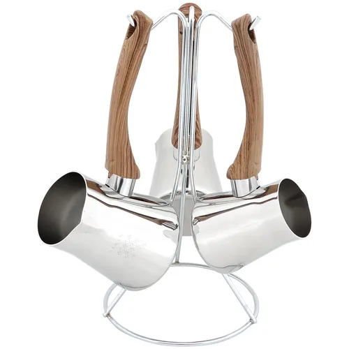 Serenk 4-teiliges Edelstahl Kaffeekanne Set mit Ständer in silber von Serenk