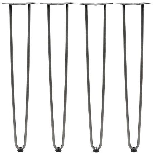 Zelsius 4er Set Hairpin Legs 71cm - Möbelfüße für DIY-Tische, robust aus Rohstahl, ideal für individuelle Esstische und Schreibtische. Inklusive Gummifüßen und Schrauben für einfache Montage.