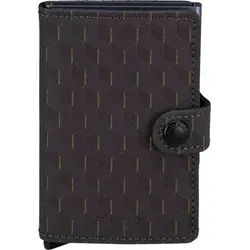 Secrid Wallets Miniwallet Optical - Grey-Yellow - Portemonnaies mit patentiertem Mechanismus für schnellen Kartenzugriff und viel Platz für bis zu 6 Karten. Kompakt, stylisch und ideal für den Alltag. Hergestellt aus hochwertigem Leder mit einzigartigem Sechseckmuster.