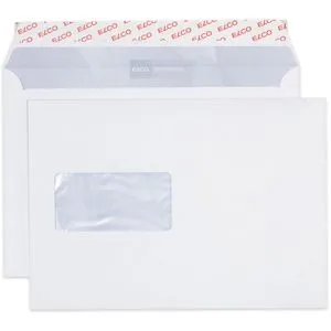 Elco C5 Büro Briefumschläge mit Fenster, 100 Stück, 100 g/m², Abziehstreifen, ideal für professionelle Korrespondenz - 