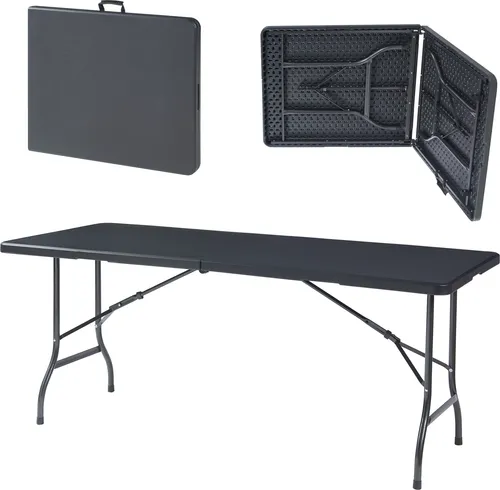 en.casa Klapptisch »Ljusnarsberg« 180x75cm Schwarz