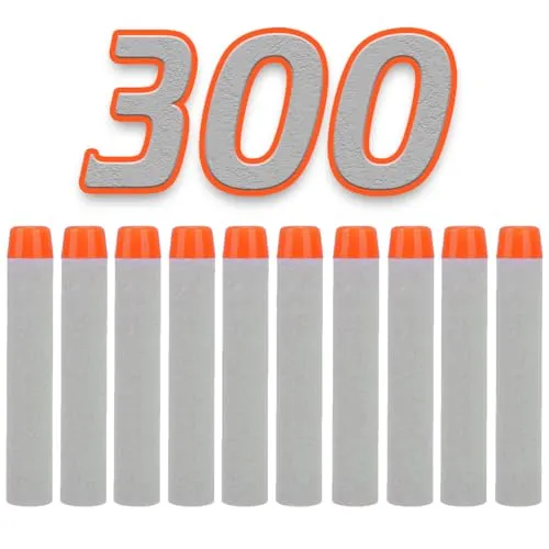 König Design Nerf Pfeile - 300 Stück Nerf Darts Nerf Munition Pfeile Dart Bullets Refill Darts Foam Pfeile für N-Strike Elite Blasters Series Hasbro Fortnite