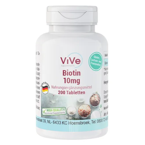 Biotin 10mg 200 Tabletten | Vive Supplements
