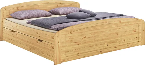 Funktionsbett Doppelbett 3 Bettkasten 180x200 Senioren Ehebett Massivholz Zubehör wählbar V-60.50-18Federleisten und Matratze