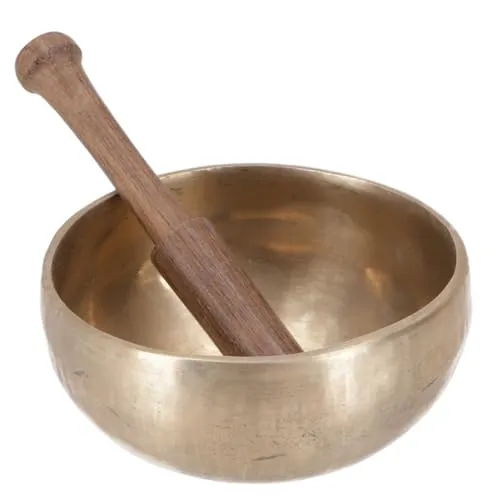 Handgearbeitete Tibet Klangschale - 13 cm mit langanhaltendem Ton - Klangschalen aus fair gehandelt in Indien, ideal für Meditation und Entspannung, begeistert mit ihrem klaren, harmonischen Klang.
