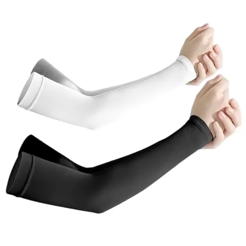 Produktbild Makoto Nobu 2 Paar Armsleeve, Kühlung UV-Schutz Ärmlinge, Arm Sleeves Tattoo Cover für Frauen Männer Radsport Golf Radfahren, Kompression Armschoner für Männer und Frauen