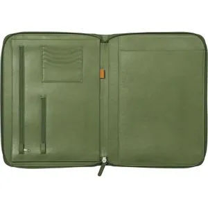 Rhodia Schreibmappe 168118C, salbei A4 mit Tabletfach - Elegante Kunstleder-Mappe im A4-Format mit dehnbarem Tabletfach für Geräte bis 13 Zoll, ideal für stilvolles Archivieren und Organisieren.
