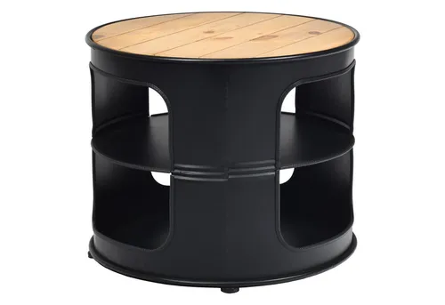 COSTWAY Beistelltisch Nachttisch, Metall, rund, 3 Ebenen, 50x50x41,5cm