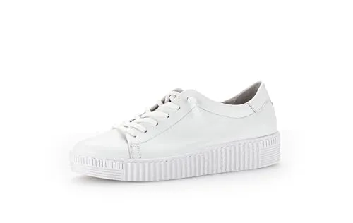 Gabor Damen Low-Top Sneaker, Frauen Halbschuhe,Best Fitting,Turnschuhe,Laufschuhe,schnürschuhe,schnürer,Ugly Sneaker,Weiss,42.5 EU / 8.5 UK