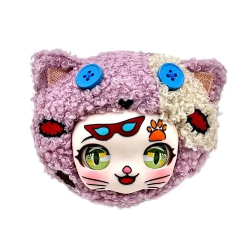 Kuscheltier Kitty, niedliches Plüschtier Katze, Kawaii Stofftier, Begleiter für Rucksack Ranzen Tasche, Sammelfigur, Mutmacher Geschenk für Kinder Mädchen Freunde, Schlüsselanhänger Glücksbringer 10cm