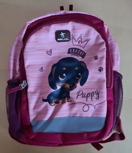 BELMIL Kiddy Plus Little Puppy Kinderrucksack - Schulranzen für Kinder mit niedlichem Tiermotiv, ausgestattet mit reflektierenden Elementen und verstellbaren Trägern für optimalen Tragekomfort.