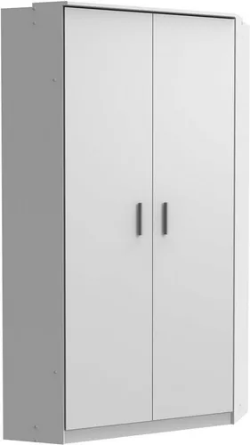 Wimex Eckkleiderschrank Joker - Platzsparende Garderobe mit 2 Kleiderstangen - Eckkleiderschrank für optimale Raumnutzung, ausgestattet mit 2 Kleiderstangen und 8 Einlegeböden für viel Stauraum. Ideal für kleine Räume und moderne Einrichtung.