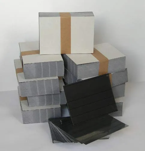 Goldhahn EINSTECKKARTEN mit Schutzfolie ca. C6 4 Streifen 100 Stück schwarzer Karton Briefmarken für Sammler
