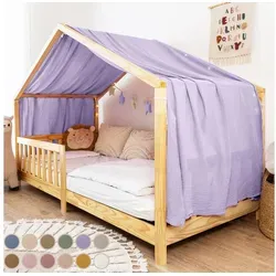 lilimaus Hausbett Himmel [in 12 Farben] Betthimmel Hausbett aus 100% Baumwolle Musselin - Stoffhimmel für Hausbett Deko Mädchen & Jungen - Himmel für Hausbett Kinder - Bett Vorhang Kinderbett