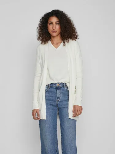 Vila Damen Viril L/S Open Knit Cardigan, White Alyssum von VILA
