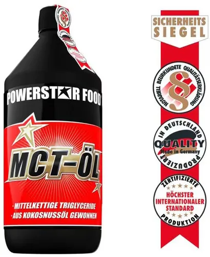 Produktbild Powerstar Food MCT-ÖL Mittelkettige Triglyceride, 1000 ml Flasche