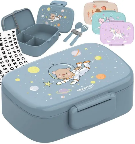 BEARFOOT Lunchbox Brotdose Kinder – Auslaufsicher & Praktisch mit Fächern – Bär Motiv - Die BEARFOOT Brotdose für Kinder vereint Funktionalität und Spaß! Mit Trennfächern für gesunde Snacks und einem niedlichen Bär-Design ist sie perfekt für Kindergarten und Schule. 100% auslaufsicher und BPA-frei – ideal für aktive Kids!