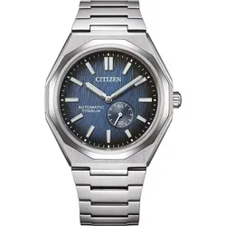 Citizen Herrenuhr Titan Automatik NK5020-58M - Armbanduhr für Herren mit mechanischem Automatikwerk, Saphirglas und 10 ATM Wasserdichtigkeit – stilvolles Design in Blau und Titan für jeden Anlass.