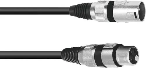 Omnitronic 30220405 XLR Verbindungskabel [1x XLR-Stecker 3 polig - 1x XLR-Buchse 3 polig] 1.00m Schwarz