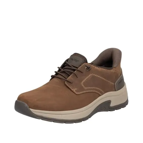 Rieker Herren Sneaker Halbschuh 11050 – Bequemer Gummizug Schnürschuh aus Leder - Herren-Slipper mit herausnehmbarer Einlegesohle, ideal für orthopädische Einlagen. Flexibel und rutschfest für optimalen Komfort im Alltag.