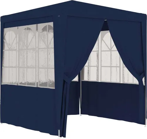 The Living Store Profi-Partyzelt mit Seitenwänden 2,5x2,5 m Blau 90 g/m²