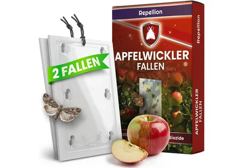 Repellion Klebefalle Apfelwickler Pheromonfalle für Obstbäume, Giftfreier Mottenschutz für den Apfelbaum – Inkl. Lockstoff