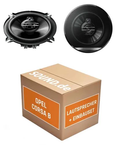 JUST SOUND Einbauset für Opel Corsa B mit Pioneer TS-G1330F Lautsprechern