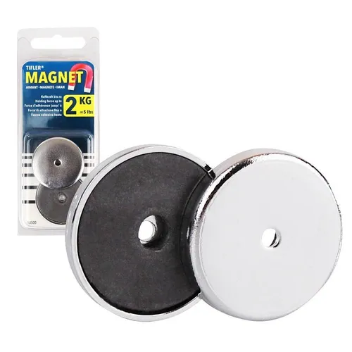 Tifler Runder Magnet Magnetscheibe 2 Stück 31 x 4 mm Bis 2 kg mit Chromblende