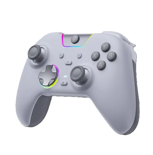 EasySMX X05 Pro Drahtloser Gaming-Controller - Weiß - Vielseitiger drahtloser Controller für PC, Switch und mobile Geräte. Mit schalldämpfenden Tasten und präzisen Hall-Effekt-Joysticks für ein leises und reaktionsschnelles Spielerlebnis.