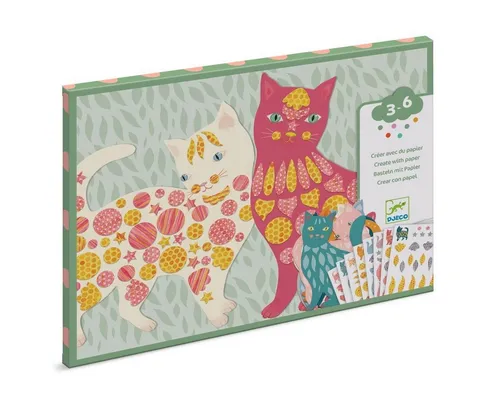 Produktbild DJECO Kreativset Bastelset Sticker mit Katzenmotiven zum Bekleben