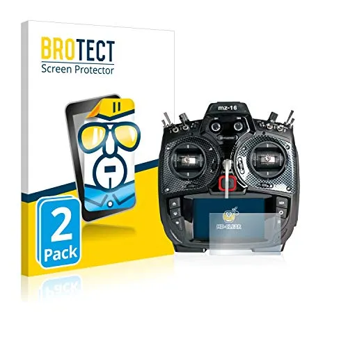 BROTECT (2 Stück Schutzfolie für Graupner mz-16 HoTT (3. Gen.) Displayschutz Folie Ultra-Klar