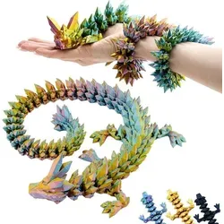 3D Drache – Drache 60 cm Figur | Überraschungsdrache in Rot-Gelb-Grün | Bewegliche Figur, Sammler & Fantasy-Fans - Bunt