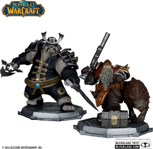 McFarlane Toys World of Warcraft Zwergjäger & Pandaren - 1:12 Posed Figures Deluxe Set, detailreiche Sammlerstücke mit wechselbaren Rüstungsteilen und Waffen