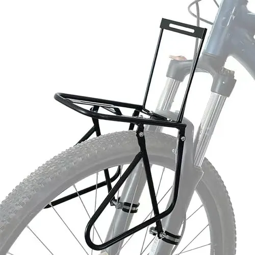 WLDOCA Fahrrad-Gepäckträger vorne mit Sicherungsmutter 20 kg belastbar Fahrradträger Gepäckablage installierbarer Fahrradkorb für Fahrradtouren Camping,Schwarz