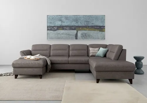 sit&more Wohnlandschaft Mellum U-Form, Federkern, wahlweise mit Bettfunktion, Stauraum und Armteilfunktion