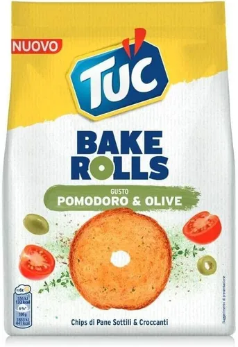 Tuc Bake Rolls Dünne und Knusprige Brotchips Tomaten-Oliven-Geschmack 150g