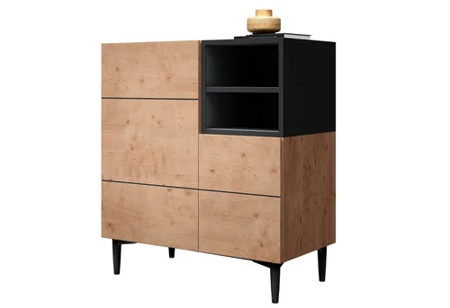 Newroom Sideboard Nizza aus Wildeiche - Elegantes Vintage Industrial Highboard für vielseitigen Stauraum in Wohnzimmer, Schlafzimmer oder Flur. Hochwertige Wildeiche sorgt für Langlebigkeit und Stil.